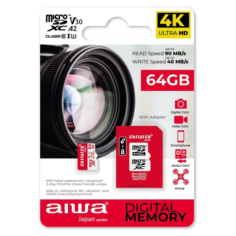 Memorias AIWA MSDV3064GB  microSDXC clasificado pa