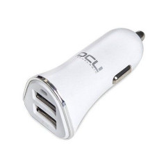 Cargador coche DCU 36100305, 2xusb 3.1a blanco alu