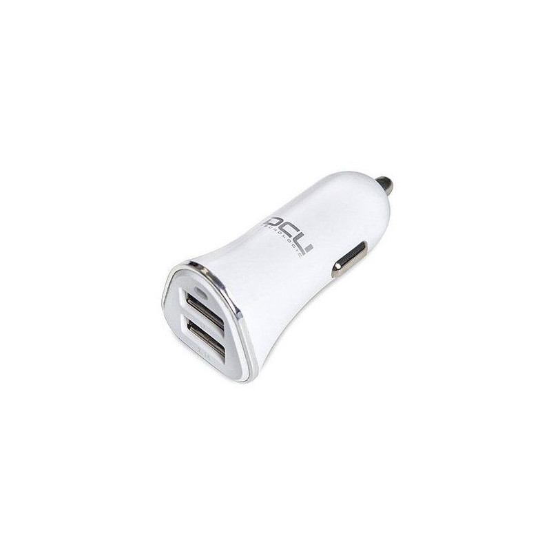 Cargador coche DCU 36100305, 2xusb 3.1a blanco alu