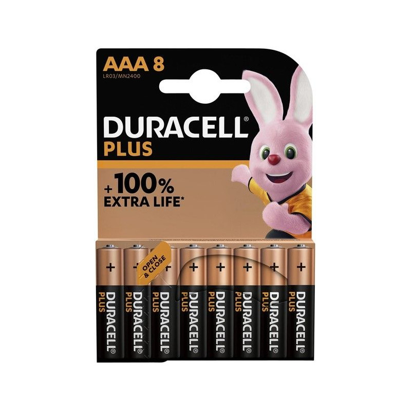 Pila Duracell Alcalina Plus Power AAA LR03 B8