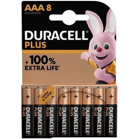 Pila Duracell Alcalina Plus Power AAA LR03 B8