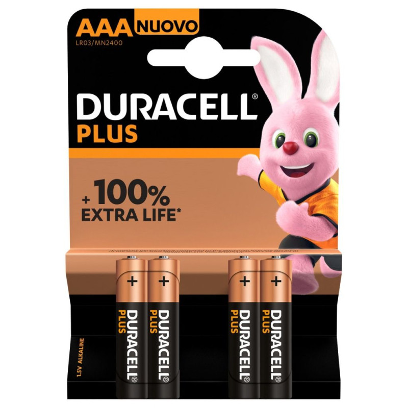 Pila Duracell Alcalina Plus Power AAA LR03 K4