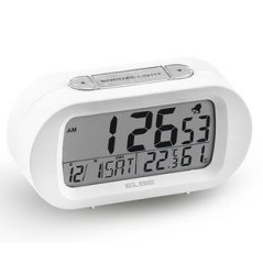 Reloj despertador Elbe RD009B, digit. blanco temp/