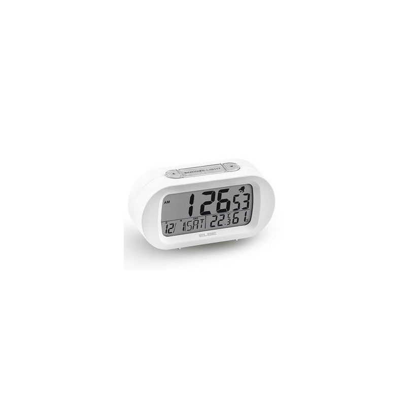 Reloj despertador Elbe RD009B, digit. blanco temp/