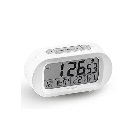 Reloj despertador Elbe RD009B, digit. blanco temp/