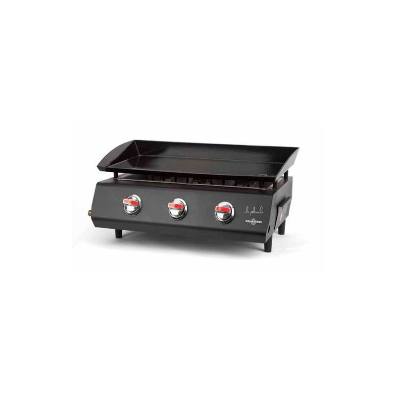 Plancha Gas Vitrokitchen PG330NB, 3 Quemadores, 7.