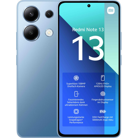 Redmi Note 13 16,9 cm (6.67) Ranura híbrida Dual SIM Android 13 4G USB Tipo C 6 GB 128 GB 5000 mAh Azul