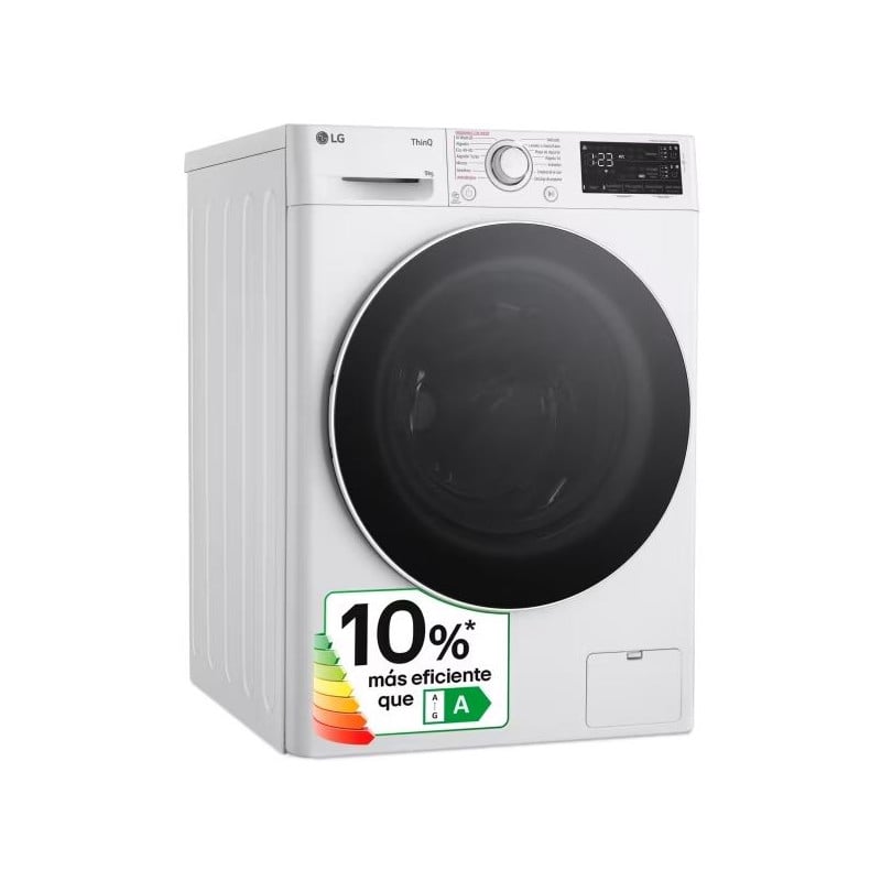 Lavadora LG F4WR5509A0W, 9kg, 1400rpm, A-10%, Blan