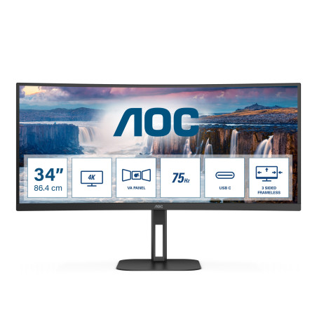 V5 CU34V5C/BK pantalla para PC 86,4 cm (34) 3440 x 1440 Pixeles Wide Quad HD LED Negro