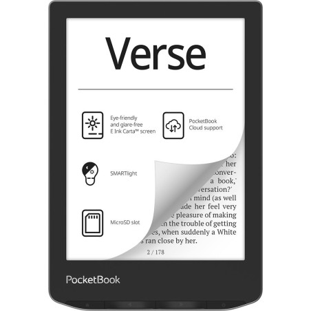 Verse lectore de e-book 8 GB Wifi Negro, Plata