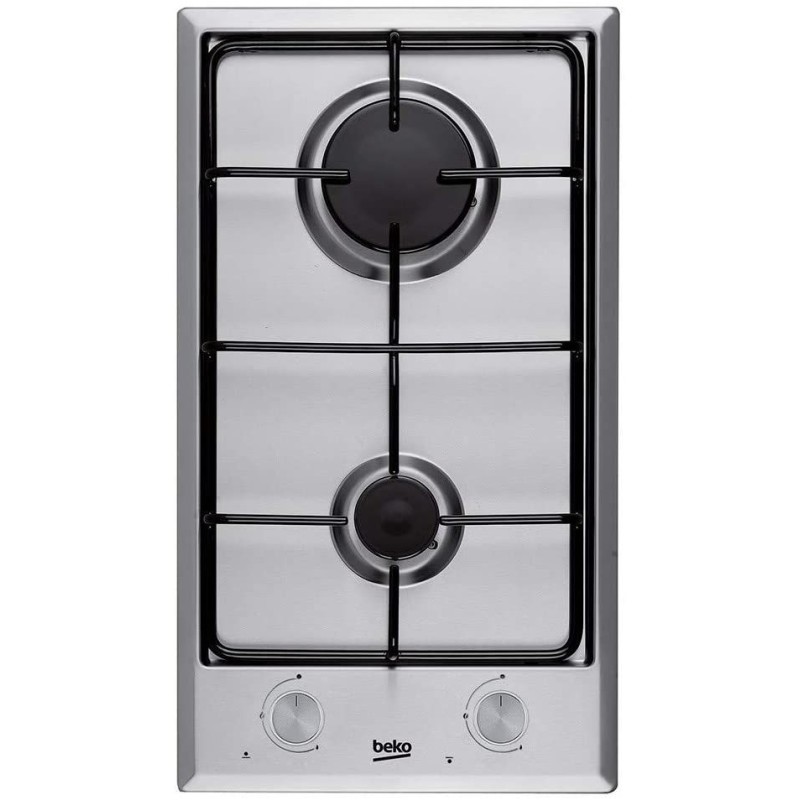 Encimera Beko HDCG32220FX, 2 fuegos, 30cm