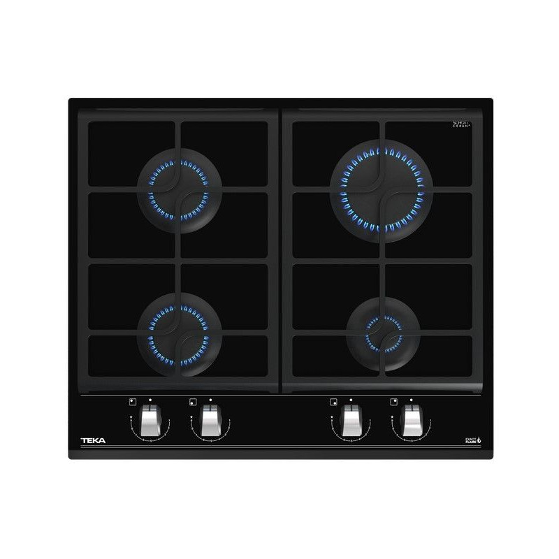 ENCIMERA TEKA GZC64300XBA BK, CRISTAL GAS, 4FUEGOS