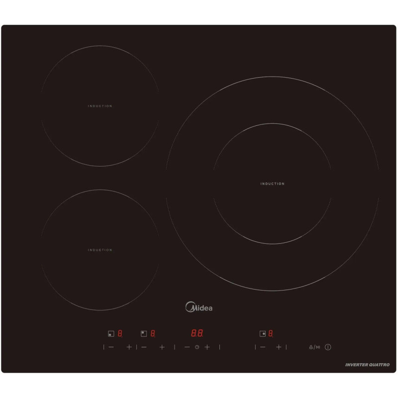 Inducción Midea MIH740T467K0, 3 Zonas, XXL 32cm,