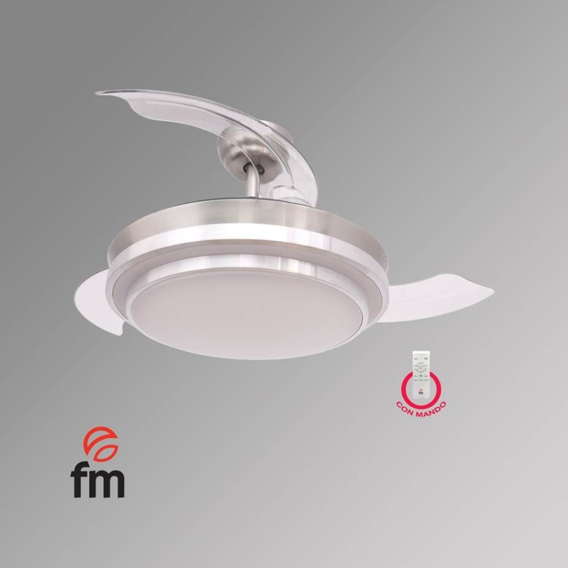 Ventilador techo FM VTSENZA, dc 107 cm ø c/luz c/m