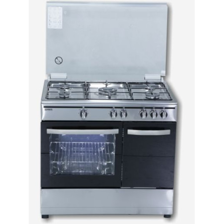 Cocina Rommer CH906XFGPB, inox but, 5fuegos