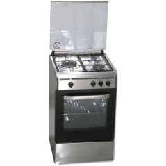 Cocina Rommer VCH356XFGBUT, 3 fuegos, butano, Inox