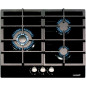 Encimera Cata LCI6021BK, Cristal, 3f, Negra, Hierr