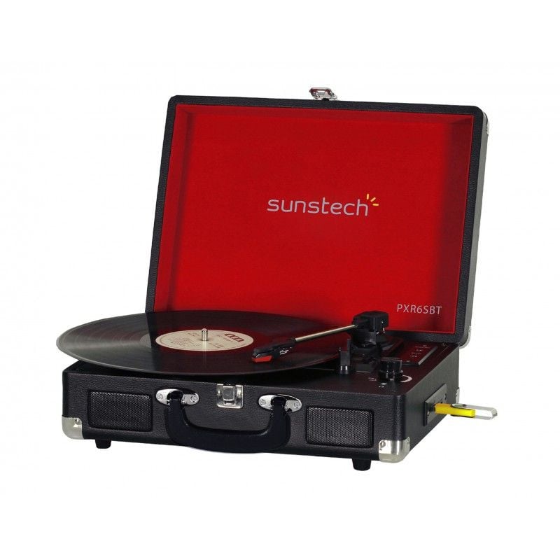 GIRADISCOS SUNSTECH PXR6SBTBK PORTATIL CON 3 VELOC