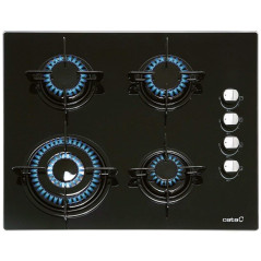 Encimera Cata CIB6031BK, Cristal, 4f, Negra, f tri