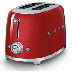 Tostador Smeg TSF01RDEU, 50 style 2 rebanadas rojo