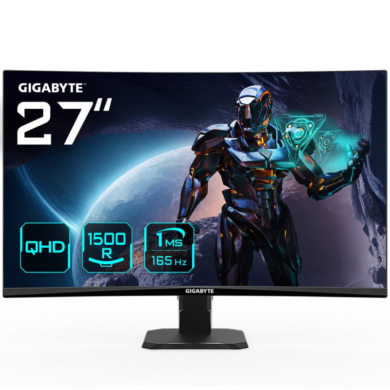 GS27QC 27 Monitor de Juego Curvo QHD - 2560 x 1440 (QHD), 1500R, 165Hz, 1ms, 250 cd/m2, FreeSync Premium, HDR Ready, HDMI 2.0, D