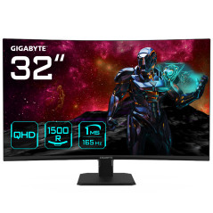 GS32QC 31.5 Monitor de Juego Curvo QHD - 2560 x 1440 (QHD), 1500R, 165Hz, 1ms, 300 cd/m2, FreeSync Premium, HDR Ready, HDMI 2.0,