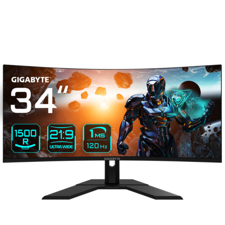 GS34WQC 34 Monitor de Juego Curvo WQHD - 3440 x 1440 (WQHD), 1500R, 300Hz, 1ms, 250 cd/m2, FreeSync Premium, HDR Ready, HDMI 2.0