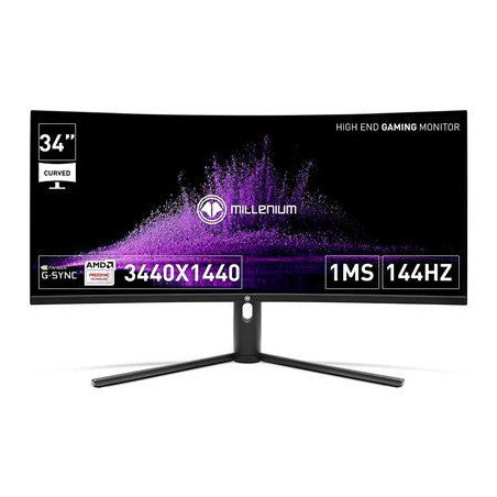 MONITOR GAM MILLENIUM 34 CURVO FHD,IPS, 144hz,3440x1440,1ms,HDMI,Display Port,21:9,WHITE