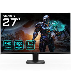 GS27FC 27 Monitor de Juego Curvo FHD - 1920 x 1080 (FHD), 1500R, 180Hz, 1 ms, 250 cd/m2, FreeSync Premium, HDR Ready, HDMI 2.0, 