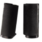 Altavoz estéreo con conexión USB A y Jack de 3,5mm, control de volumen integrado, color negro.