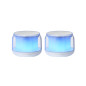 MS-AURA, Altavoces Bluetooth 5.3, Chipset DSP Personalizado 15W, Iluminación RGB con Diseño ClearView 360º, Altavoces Compactos con Caja de Control de Volumen y RGB, Entrada AUX-IN, Blanco