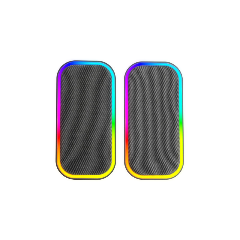 MS-OM, Altavoces Gaming 20W, Iluminación Dinámica RGB, Altavoces Bluetooth 5.3 + AUX-IN, Caja de Control de Volumen, Chipset DSP Personalizado, Compatibilidad Universal, Negro