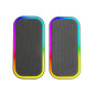 MS-OM, Altavoces Gaming 20W, Iluminación Dinámica RGB, Altavoces Bluetooth 5.3 + AUX-IN, Caja de Control de Volumen, Chipset DSP Personalizado, Compatibilidad Universal, Negro