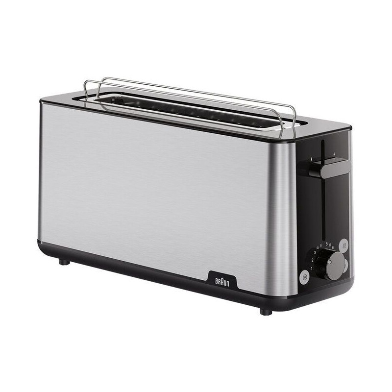 Tostador Braun HT1610BK, 1 ranura larga, acero ino