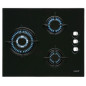 Encimera Cata CI6021BK, Cristal, 3 fuegos, Negra