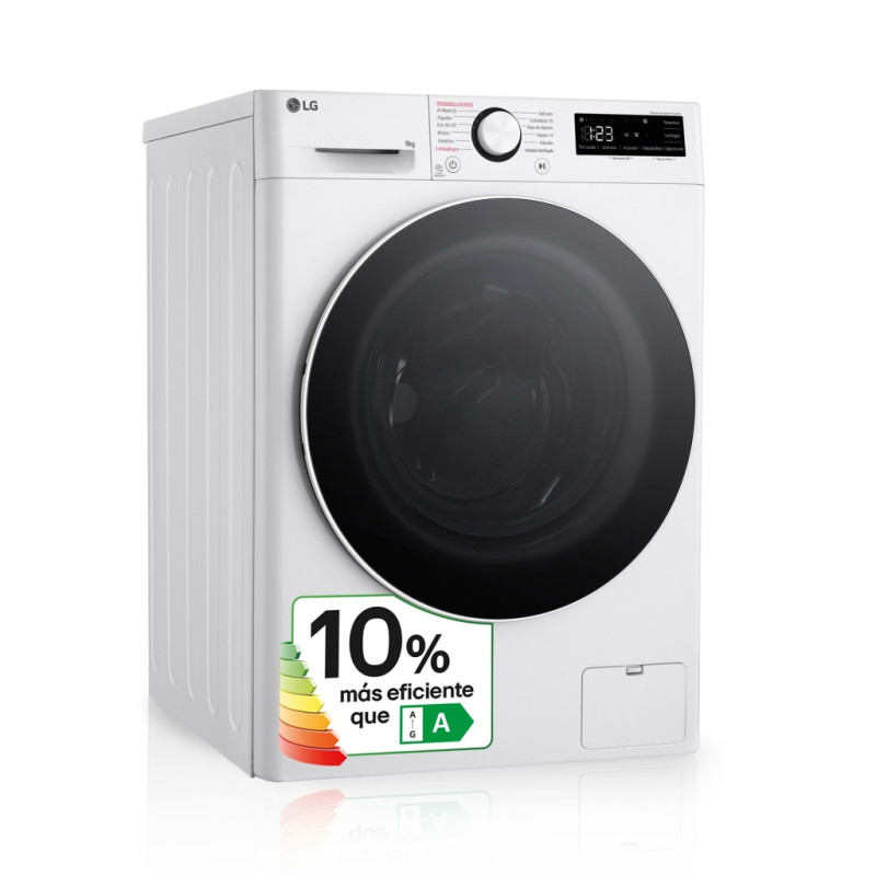Lavadora LG F4WR6009A0W, 9kg, 1400rpm, A-10%