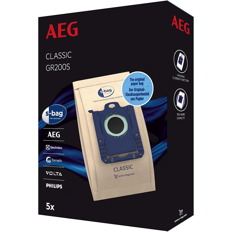 Bolsa Aspirador AEG GR200S, pack 5 bolsas, S-Bag C
