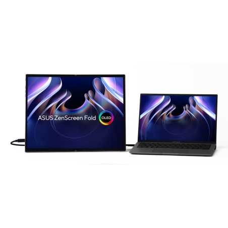 ZenScreen Fold OLED MQ17QH pantalla para PC 43,9 cm (17.3) 2560 x 1920 Pixeles Quad HD Plata