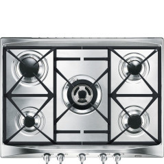 Encimera Smeg SR275XGH2, Gas, Inox, 5 Zonas de coc