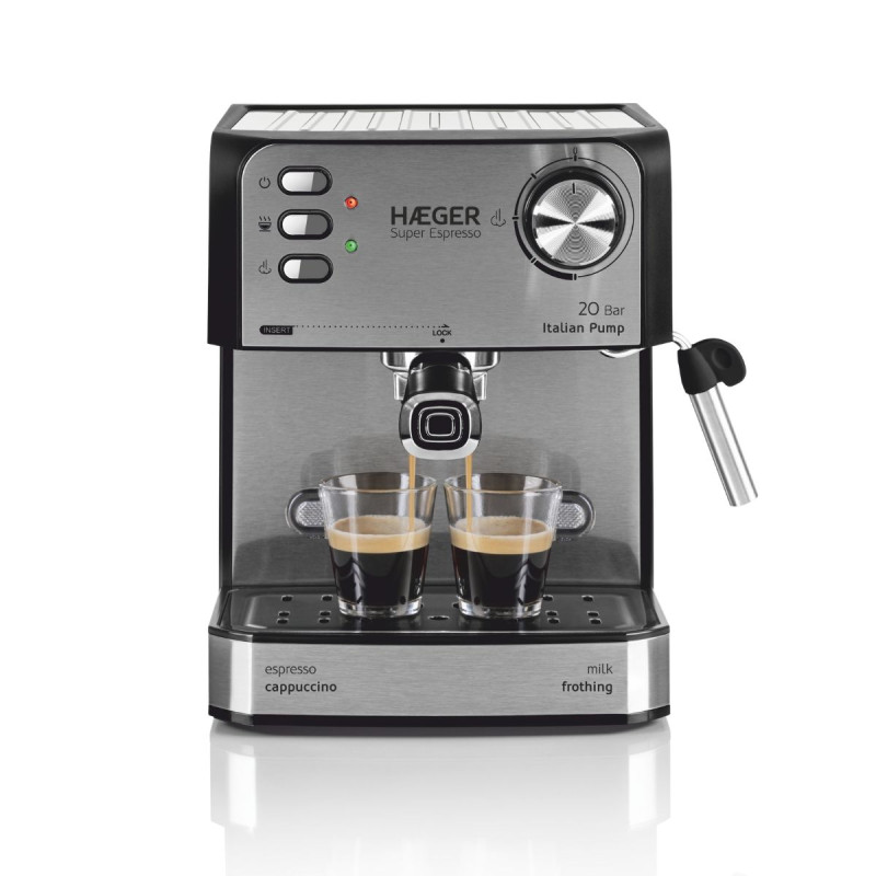 Cafetera Expresso Haeger CM85B011A, 20Bar, 1,60L