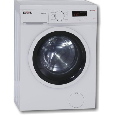Lavadora Rommer POWER1207, 7kg, 1200rpm, D, Blanco