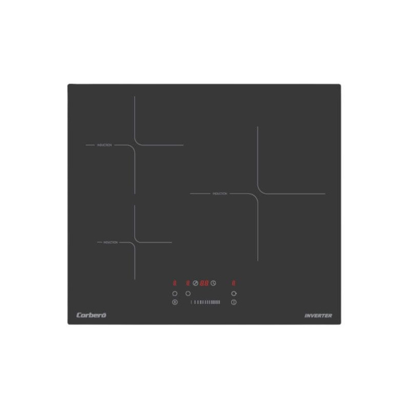 Induccion Corbero CCIM374, 3zonas, XL 29cm, 7,4Kw