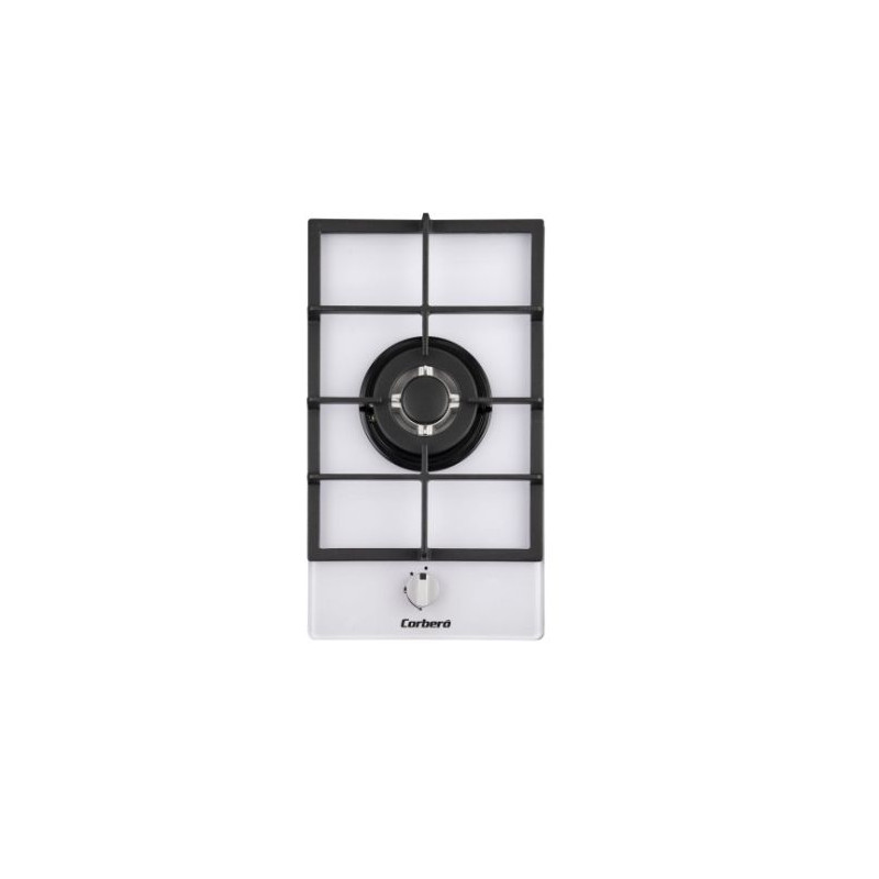 Encimera Corbero CPCGY121DWCI, 1f, Cristal Blanco,