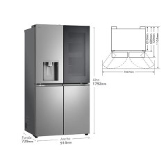 Frigo 4P LG GMK960PY2E, 179x91, E, InstaView, Disp