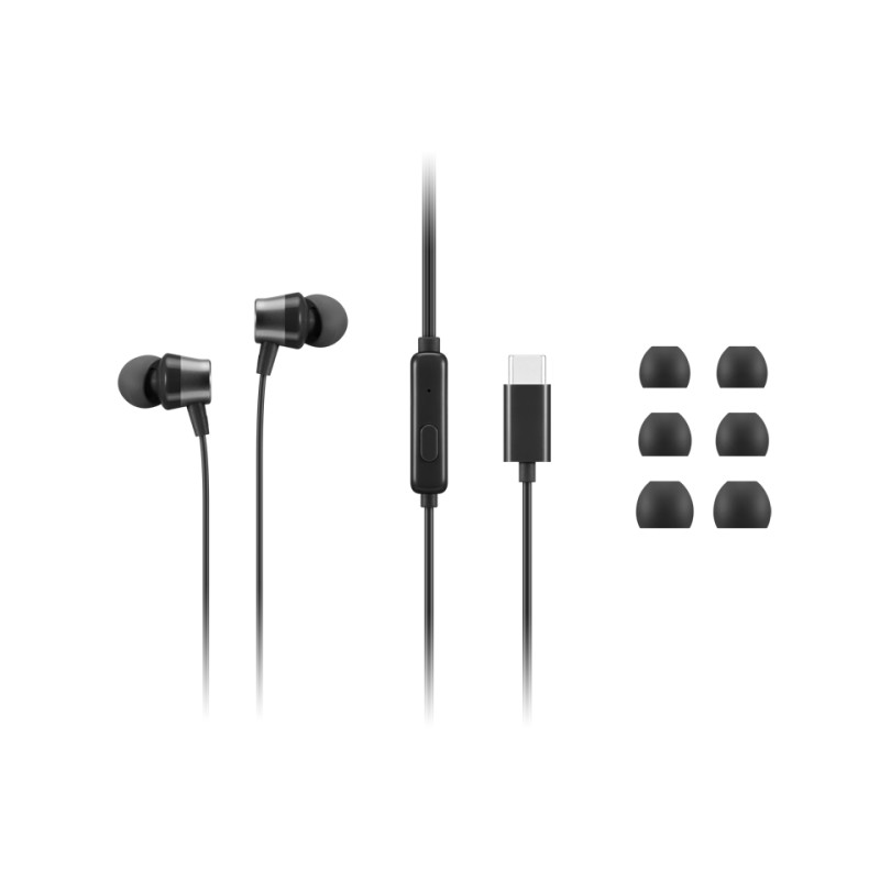 4XD1J77351 auricular y casco Auriculares Alámbrico Dentro de oído Oficina/Centro de llamadas USB Tipo C Negro