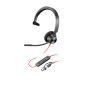Auriculares monoaurales Poly Blackwire 3310 USB-C + Adaptador USB-C/A