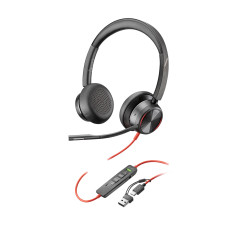Auriculares estéreo Poly Blackwire 8225 USB-C + Adaptador USB-C/A