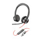 Auriculares estéreo Poly Blackwire 8225 USB-C + Adaptador USB-C/A