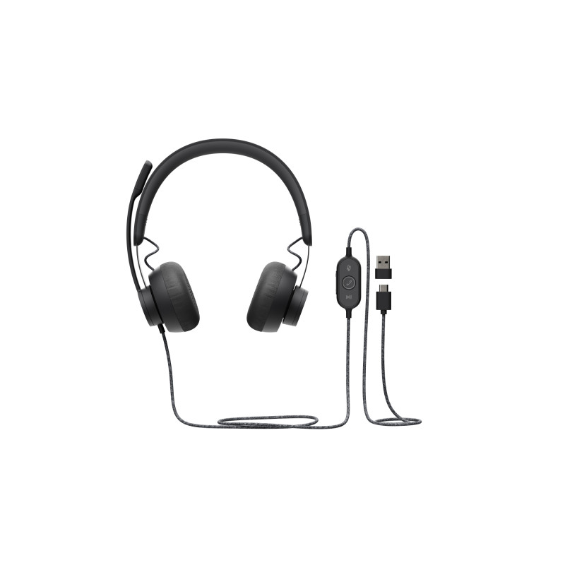 981-000875 auricular y casco Auriculares Alámbrico Diadema Llamadas/Música USB Tipo C Grafito