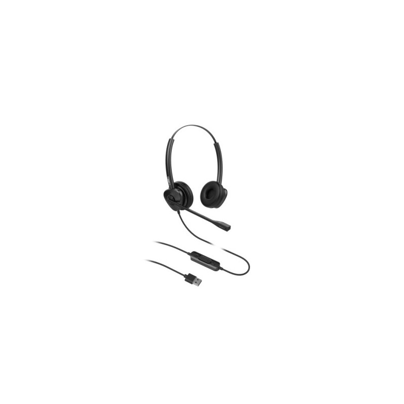 HT302-U auricular y casco Auriculares Alámbrico Diadema Oficina/Centro de llamadas USB tipo A Negro